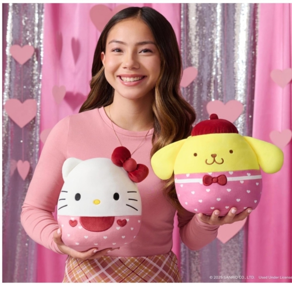 Squishmallows NEW Original Sanrio 8in Hello Kitty + 8in Pompompurin